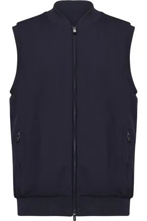 FEDELI Jassen, Heren, Blauw, XL, Nylon, Mouwloze Nylon Zip Jas