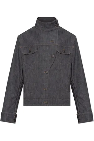 Courrèges Jassen, Dames, Blauw, S, Denim, Motorcycle Denim Jas