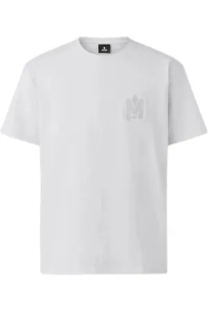 Mackage Tops, Heren, Wit, S, Katoen, T-shirt met Velvet Logo