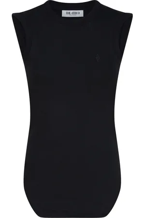 The Attico Tops, Dames, Zwart, S, Katoen, Zwarte Tanktop