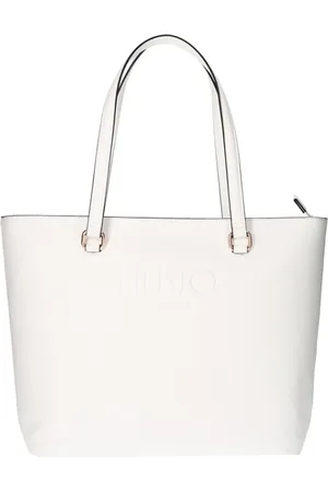 Liu Jo Tassen, Dames, Wit, ONE Size, Leer, Witte Handtas met Gouden Details