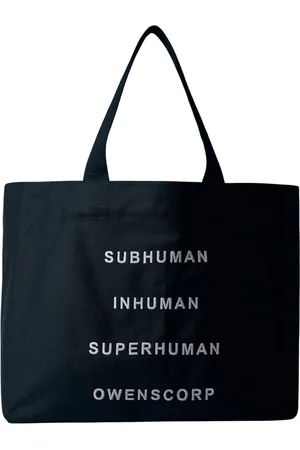 Rick Owens Tassen, Heren, Zwart, ONE Size, Katoen, Canvas Strandtas met Geborduurd Logo
