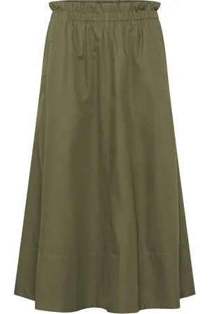Part Two Rokken, Dames, Groen, 2Xs, Katoen, A-lijn Rok Kalamata Katoenen Kwaliteit