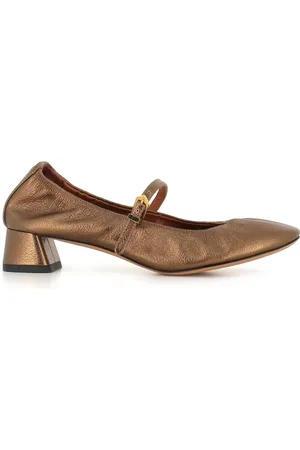 Lanvin Schoenen, Dames, Bruin, 38 EU, Leer, Bronze Leren Ballerina`s