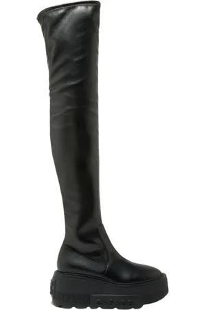 Casadei Schoenen, Dames, Zwart, 40 EU, Leer, Superblade Narcisist Knielaarzen