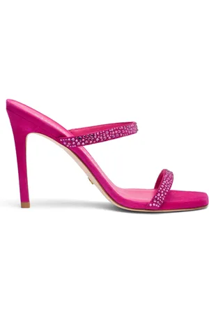 Stuart Weitzman Schoenen, Dames, Roze, 37 EU, Suède, Aleena Royale 100mm Suede Sandalen