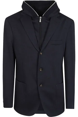ELEVENTY Jassen, Heren, Blauw, M, Katoen, Blauw Katoenen Jas