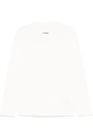 Jil Sander Tops, Dames, Wit, M, Katoen, Casual Katoenen T-Shirt