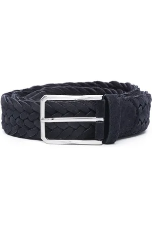 CANALI Accessoires, Heren, Blauw, 100 CM, Suède, Italiaanse Suède Riem