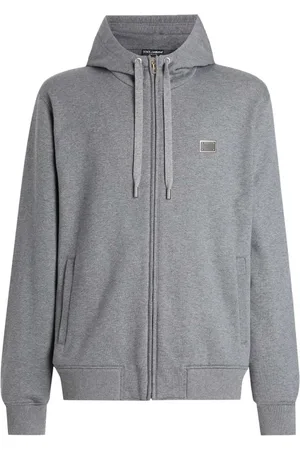 Dolce & Gabbana Sweatshirts & Hoodies, Heren, Grijs, XL, Stijlvolle hoodie met uniek ontwerp