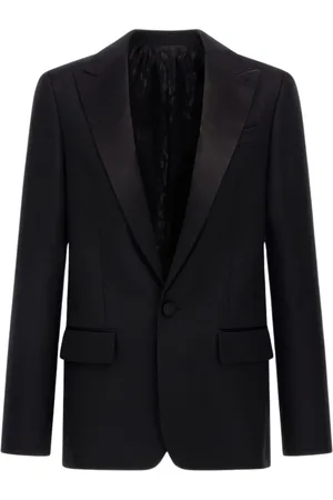 Roberto Cavalli Jassen, Heren, Zwart, S, Zwarte single-breasted jas gemaakt in Italië