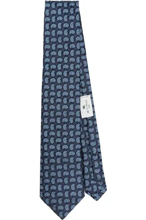 Etro Accessoires, Heren, Blauw, ONE Size, Marineblauwe Jacquard Stropdas met Patroon
