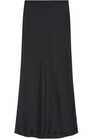 ANINE BING Rokken, Dames, Zwart, M, Zijden Zwarte Midi Rok