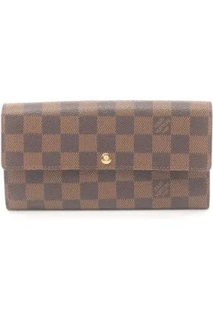 LOUIS VUITTON Pre-owned, Dames, Bruin, ONE Size, Leer, Pre-owned Canvas wallets