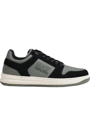 EA7 Schoenen, Heren, Groen, 42 1/2 EU, Polyester, Lace-Up Sneakers met rubberen zool