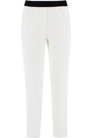 ERMANNO SCERVINO Broeken, Dames, Wit, L, Katoen, Slim-fit broek