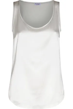 Brunello Cucinelli Tops, Dames, , XL, Katoen, Sleeveless Top