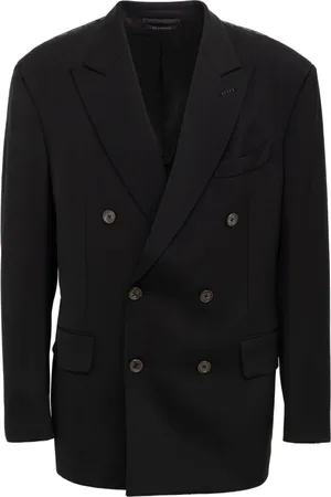 Tom Ford Jassen, Heren, Zwart, L, Elegante Zwarte Double-Breasted Jas