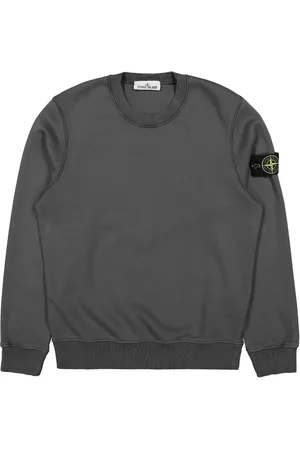 Stone Island Sweatshirts & Hoodies, Heren, Grijs, L, Katoen, Grijze Crew-neck Katoenen Sweatshirt