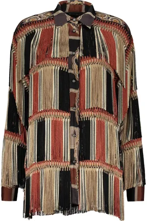 Etro Blouses & Shirts, Dames, Veelkleurig, 2Xs, Paisley Viscose Blouse met Franjes