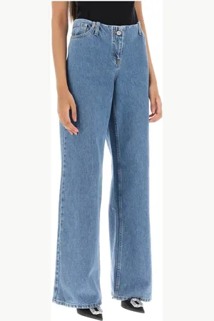 MAGDA BUTRYM Jeans, Dames, Blauw, S, Denim, Ultra Low Waist Wide Leg Denim