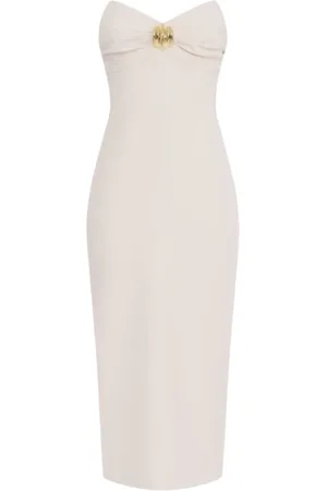 Elisabetta Franchi Kleedjes, Dames, , L, Vloeiende Crêpe Jurk met Kokerlijn