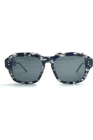 Thom Browne Accessoires, Heren, Grijs, ONE Size, Vierkante Donkergrijze Zonnebril