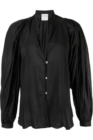 FORTE FORTE Blouses & Shirts, Dames, Zwart, M, Katoen, Cotton Silk Voile Shirt