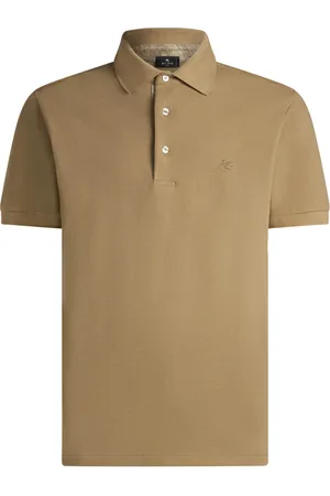 Etro Tops, Heren, Bruin, M, Katoen, Polo Shirt met Beige Bloemenprint