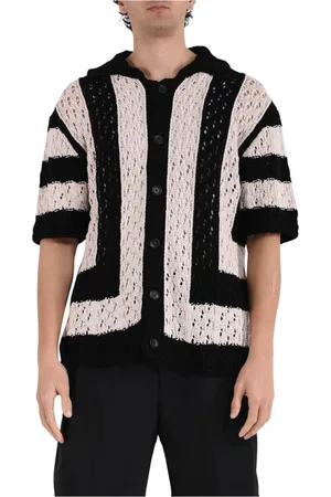 LANEUS Truien, Heren, Veelkleurig, M, Katoen, Gestreept katoenen jacquard poloshirt