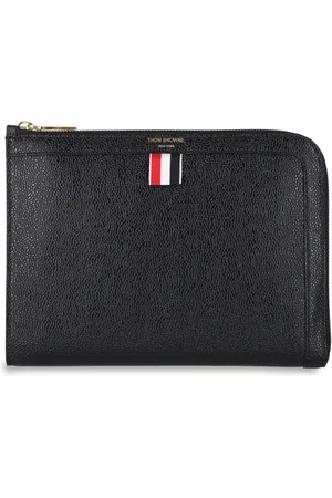 Thom Browne Accessoires, Heren, Zwart, ONE Size, Leer, Pouch Bags