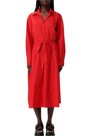 Marni Kleedjes, Dames, Rood, M, Elegante Zwarte Jurk voor Vrouwen