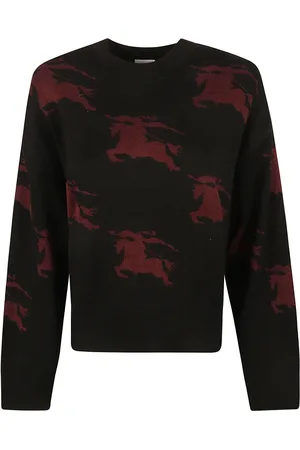 Burberry Sweatshirts & Hoodies, Dames, Zwart, M, Katoen, EKD Jacquard Trui met Patroon