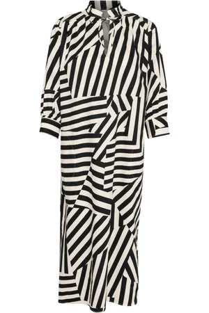 Part Two Kleedjes, Dames, Veelkleurig, 2Xl, Katoen, Deconstructed Stripe Overhemdjurk