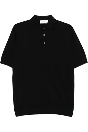 LARDINI Tops, Heren, Zwart, XL, Katoen, katoenen polo shirt