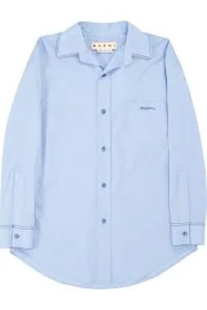 Marni Blouses & Shirts, Dames, Blauw, S, Katoen, Casual Katoenen Overhemd