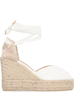 Castaner Schoenen, Dames, Wit, 36 EU, Jute, Jute Sleehak Espadrilles