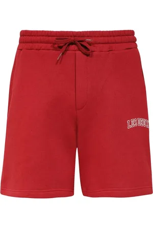 Les Deux Korte broeken, Heren, Rood, S, Katoen, Katoenen Bermuda Shorts met Trekkoord in de Taille