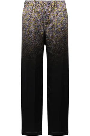 Nº21 Broeken, Dames, Veelkleurig, L, Geschaduwde Wijde Broek