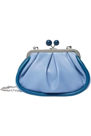 Max Mara Tassen, Dames, Blauw, ONE Size, Leer, Pasticcino Bag Small