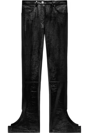 Courrèges Broeken, Dames, Zwart, M, Katoen, Reversed Vinyl Broek
