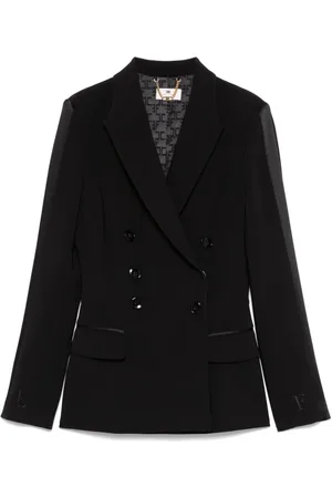 Elisabetta Franchi Jassen, Dames, Zwart, M, Polyester, Zwarte Blazer