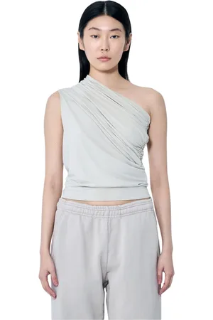 Entire Studios Tops, Dames, Grijs, M, One Shoulder Draped Top
