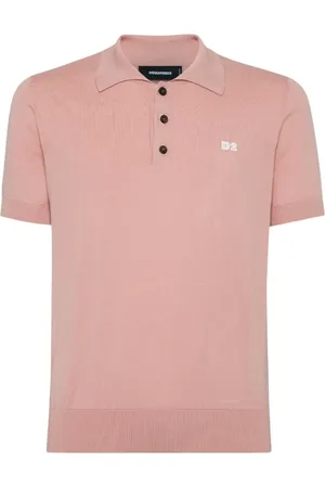 Dsquared2 Tops, Heren, Roze, M, Katoen, Cotton Polo met D2 Logo