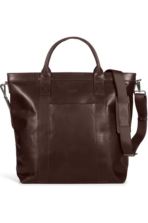 Howard London Tassen, Heren, Bruin, ONE Size, Leer, Donkerbruine leren tote bag