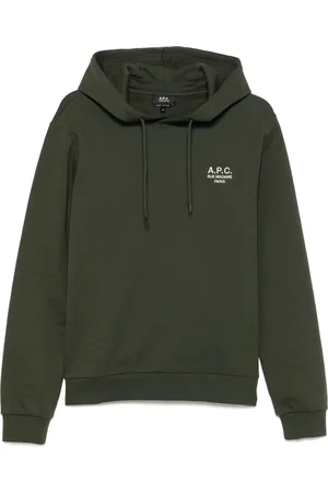 A.P.C. Sweatshirts & Hoodies, Heren, Groen, S, Katoen, Katoenen Hoodie