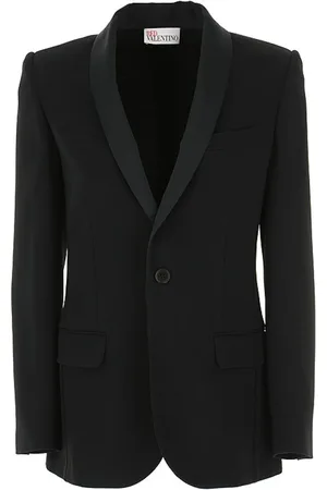 RED Valentino Jassen, Dames, Zwart, M, Elegante Zwarte Blazer Jas