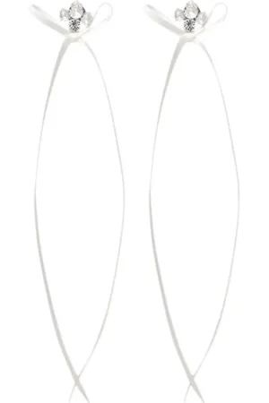 Simone Rocha Accessoires, Dames, Wit, ONE Size, Strik Lint Stud Oorbellen