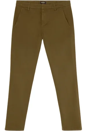 Dondup Broeken, Heren, Groen, W40, Slim Chino Broek