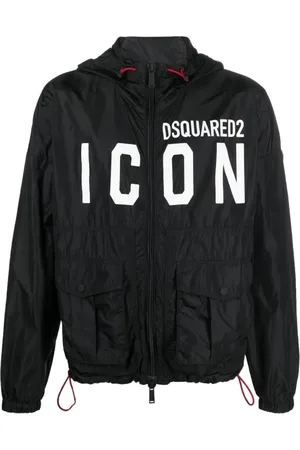 Dsquared2 Jassen, Heren, Zwart, M, Nylon, Icon cargo windbreaker